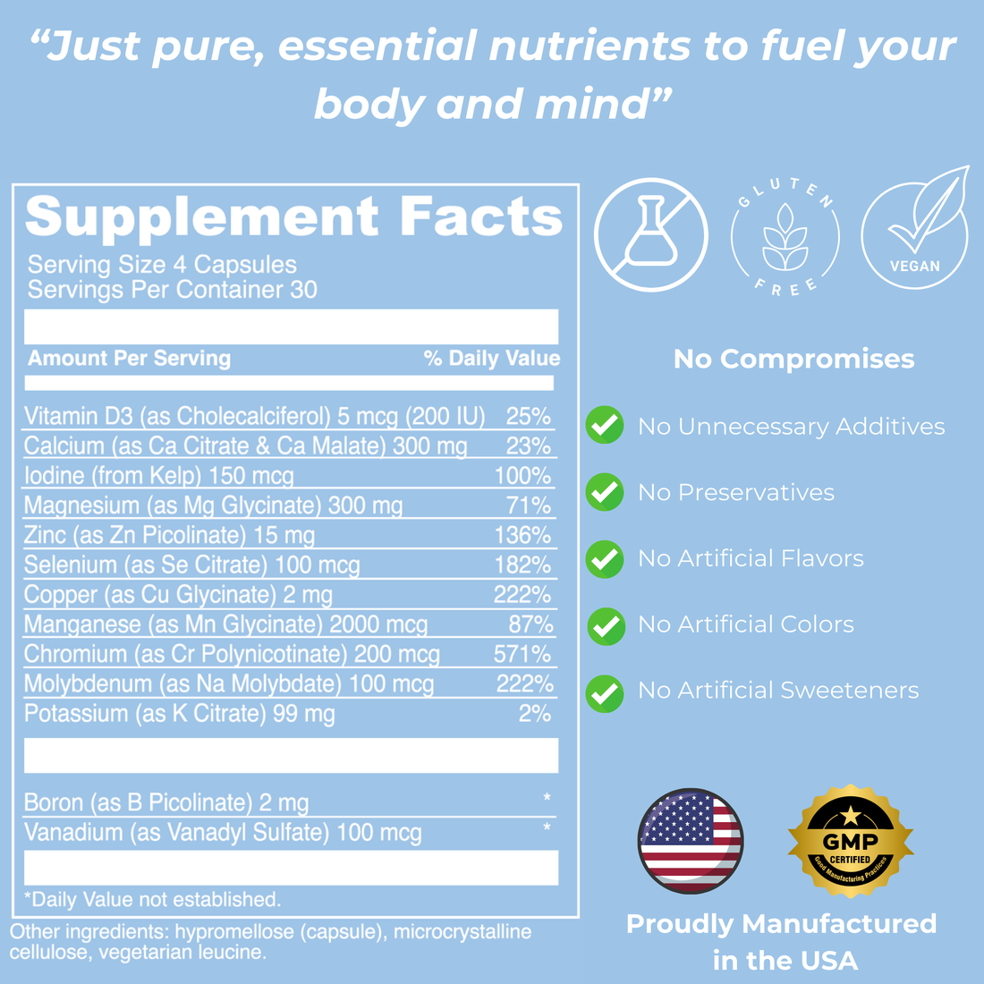 SAINOPTIMA Minerals– Complete Multi-Mineral Complex + Vitamin D3 for Energy, Recovery & Balance – Vegetarian & Clean Formula