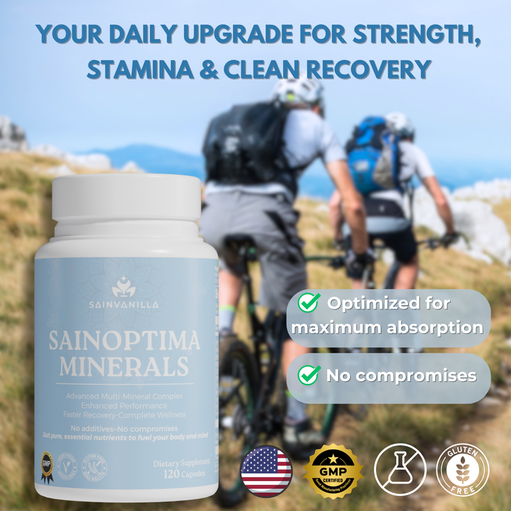 SAINOPTIMA Minerals– Complete Multi-Mineral Complex + Vitamin D3 for Energy, Recovery & Balance – Vegetarian & Clean Formula