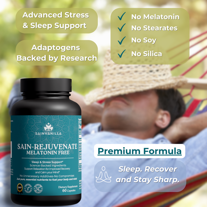 SAIN-REJUVENATE — Sleep & Stress Support — Melatonin-Free, Vegetarian