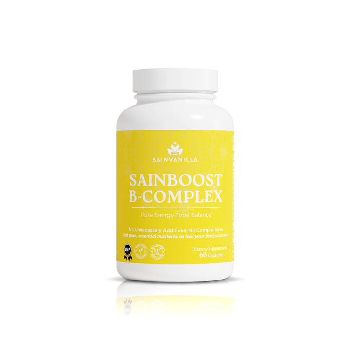 SAINBOOST B-COMPLEX – Complete B Vitamins for Energy, Focus & Metabolism – Clean, Additive-Free