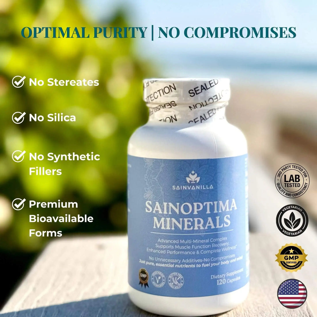 SainOPTIMA Minerals — High-Absorption Multi-Mineral + Vitamin D3