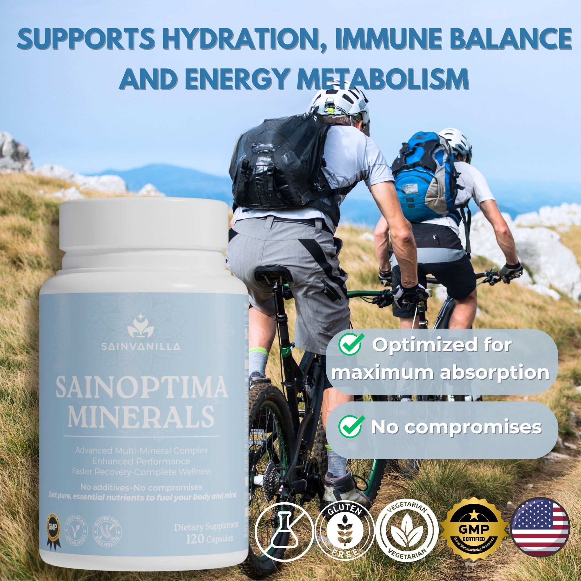 SAINOPTIMA Minerals — Daily Multi-Mineral + Vitamin D3 Support for Energy, Recovery & Balance